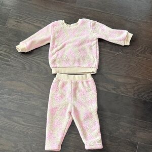 Hanna Andersson Pink and Cream Kids Hearts Matching Set
